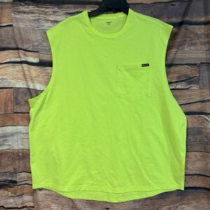 Brahma Men's 3XL Neon Muscle Tee Tank Top Sleeveless Pocket Shirt Work Gym